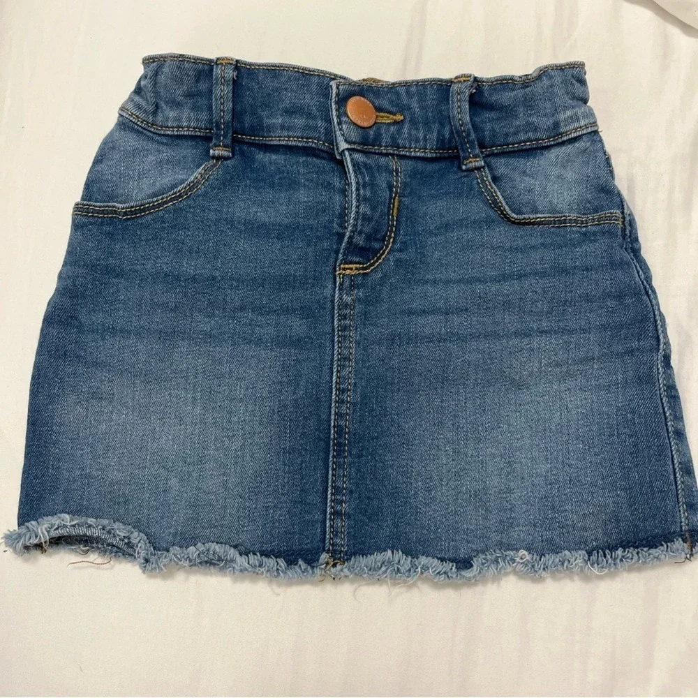 Old Navy Mini Skirt Girls 3T Medium Wash Denim Adjustable Waist